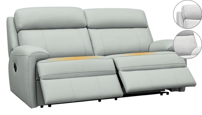 G Plan Hardy 2 Seater Electric Double Recliner Heated Seats and Headrest Lumbar Support Cambridge Cloud